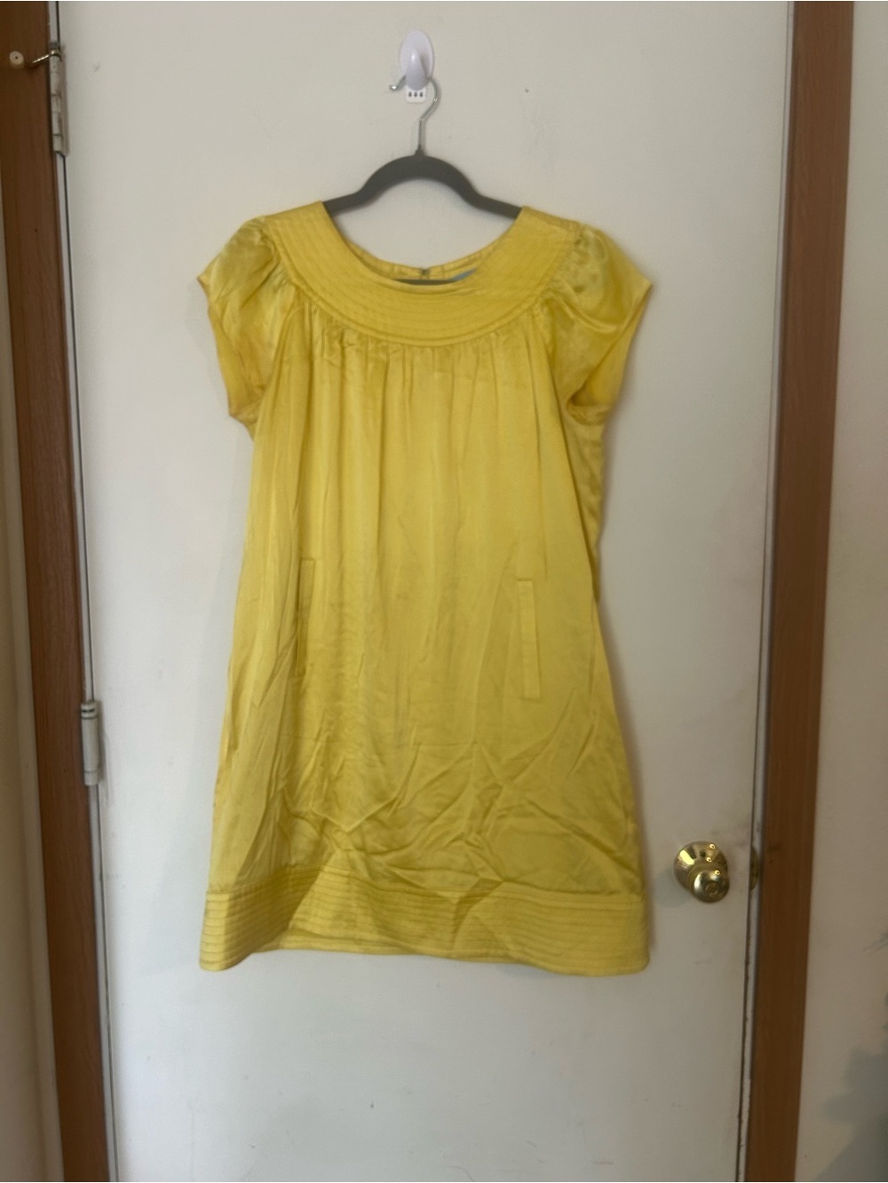 Antonio Melani Yellow 100% Silk Shift Dress Size 8